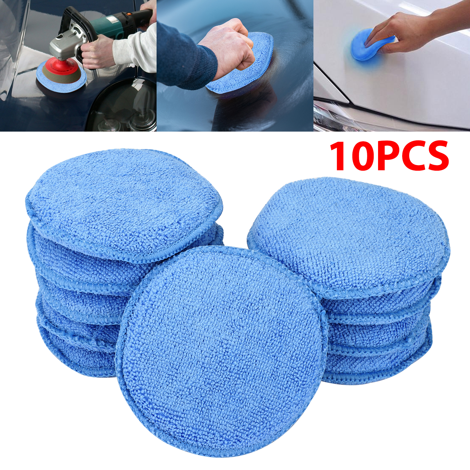 20/10x 5" Microfiber Foam Sponge Applicator Pads Car Buffing Polish Wax Cleaner