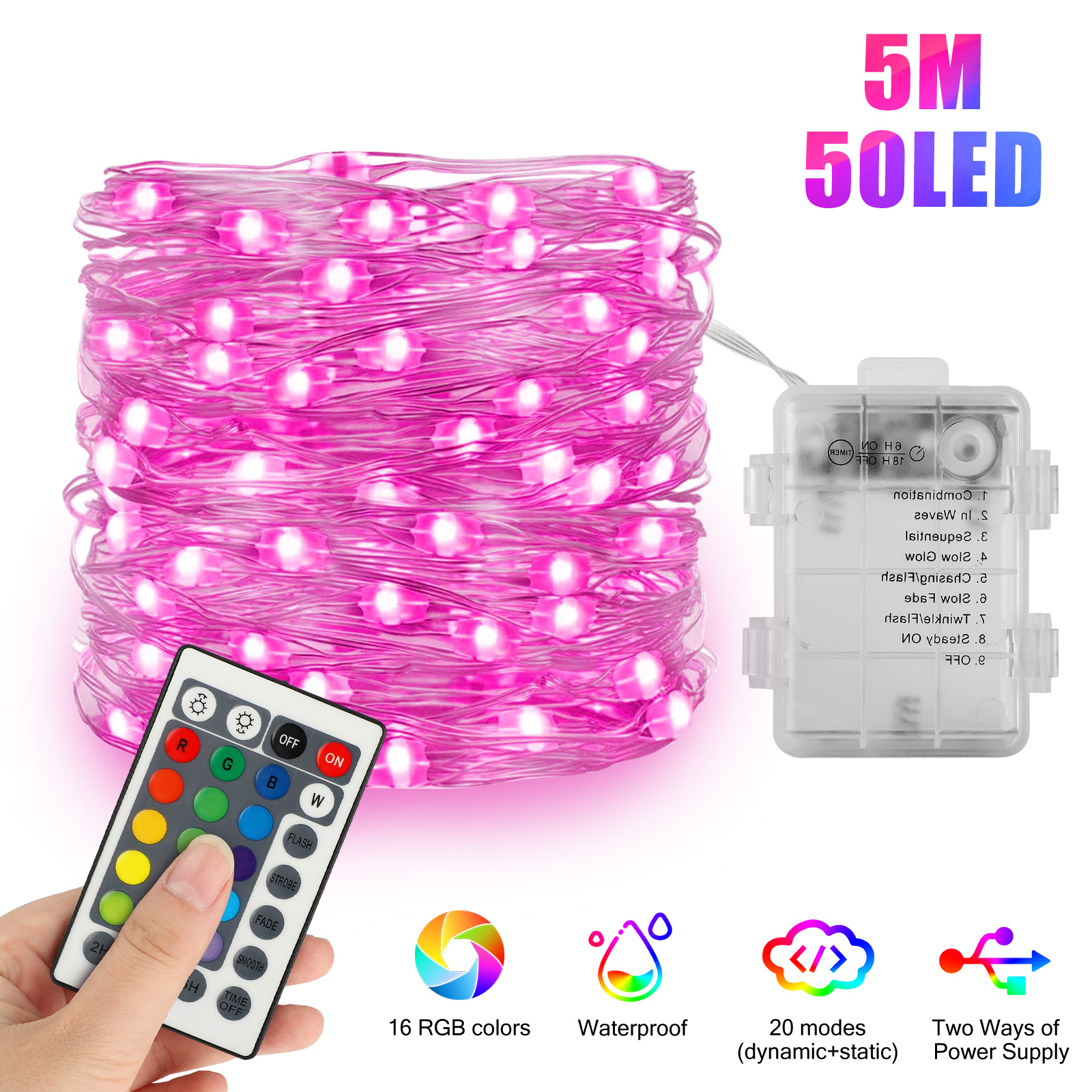 10M 100LED Music Remote Control Fairy Light USB LED String Lamp Xmas Party 