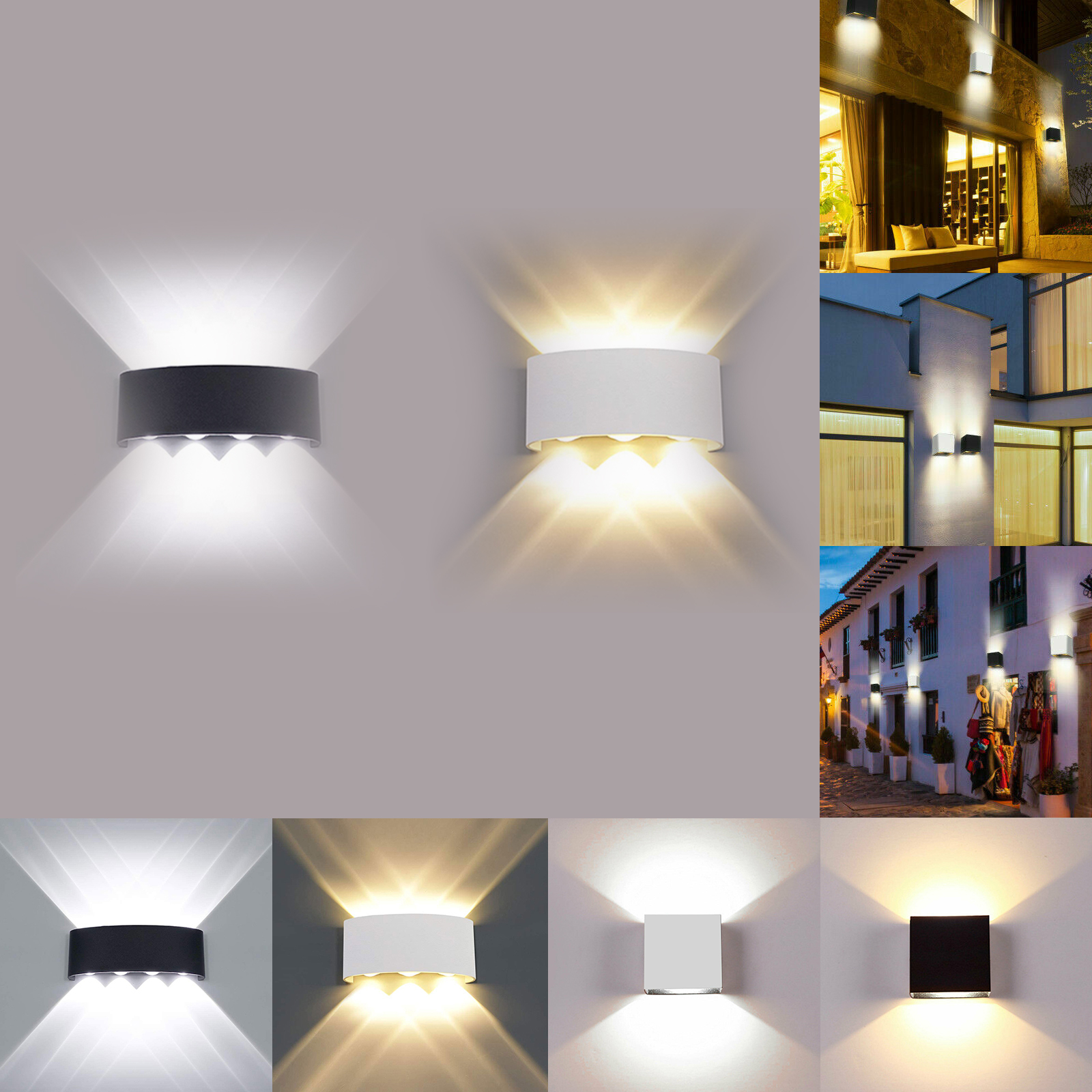 1/2/4PCS Cube LED Wall Lights Modern Up Down Sconce Lighting Lamp Indoor Outdoor