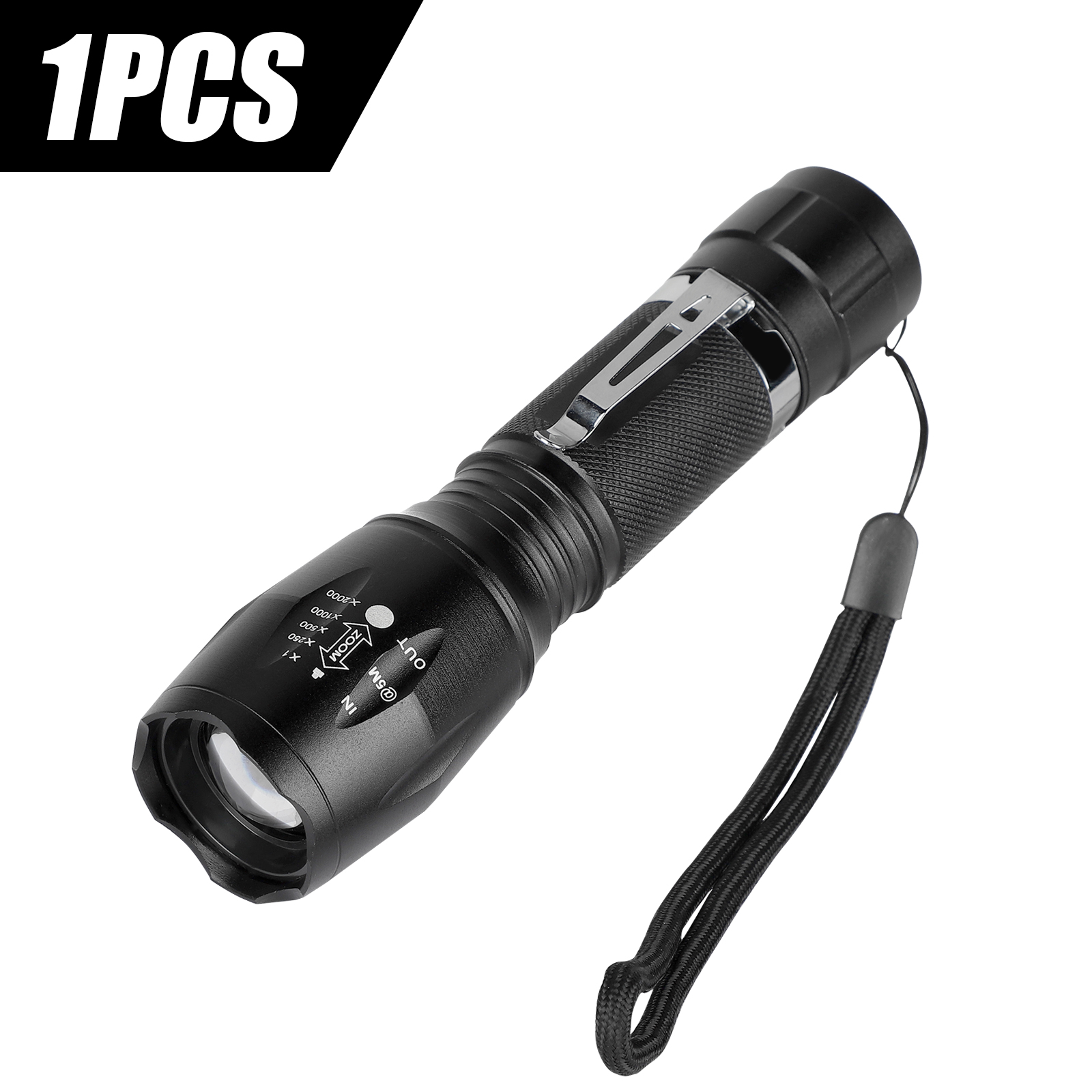 1pcs Portable COB LED Tactical USB Rechargeable Zoomable Flashlight Torch Lamp 