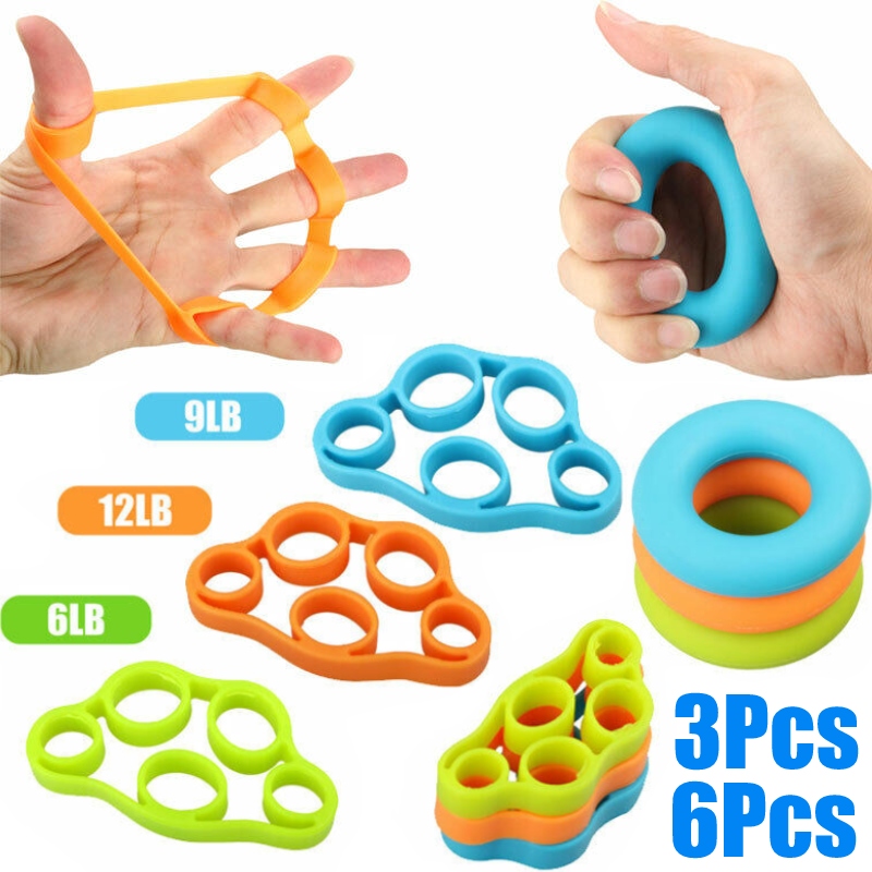 3pack Finger Stretcher Hand Exercise Grip Strength Resistance Bands Training NEW 