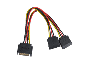 SATA 15Pin Male to 2 x 15Pin Female Power Cable for HDD  